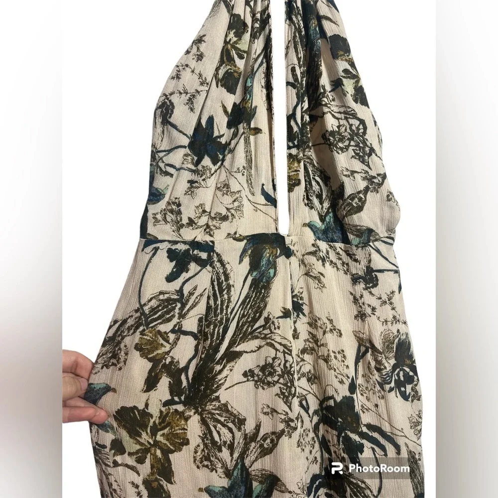 Free People Twisted Halter Floral Print Jumpsuit Size 2